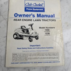 International Ih Cub Cadet Operator'S Owners Manual 1030 1238 Lawn Tractors