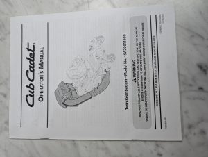 International Ih Cub Cadet Operator'S Owners Manual Twin Rear Bagger 19A70011100