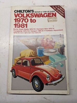 Chilton Repair & Tune Up Guide Manual Volkswagen 1970-1981 Karmann Ghia Beetle