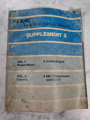 1977 Amc Technical Service Manual Supplement 2 2Litre Engine & Hr-1 Transmission