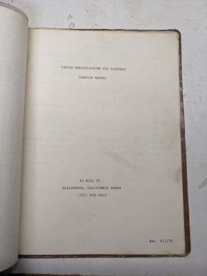 Fabtek Mobilplatform V24 Electric Service Manual 1979 Schematic Diagram Repair