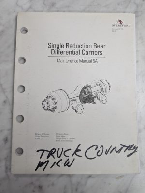Meritor Truck Maintenance Service Manual 5A Rear Axle Differential Rs Rt Rf