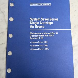Meritor Wabco Maintenance Manual 34 System Saver 1000 1200E Mm 4Cc 1999