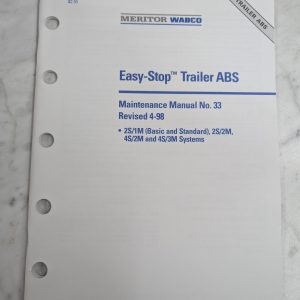 Meritor Wabco Maintenance Manual 33 Easy-Stop Trailer Abs 1998 2S 4S 2M 3M 1M