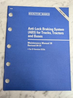 Meritor Wabco Maintenance Manual 30 Braking Systems Abs Truck Buses 2001