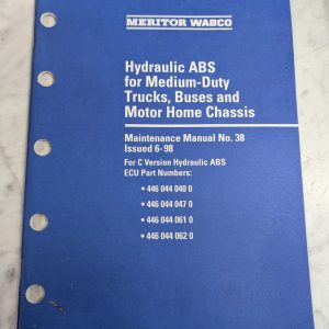 Meritor Wabco Maintenance Manual 39 Hydraulic Abs Truck Buses Motor Home 1998
