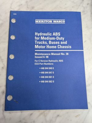 Meritor Wabco Maintenance Manual 39 Hydraulic Abs Truck Buses Motor Home 1998