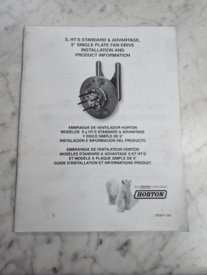 Horton S Ht/S Standard Advantage Fan Drive 9” Installation Operator Manual