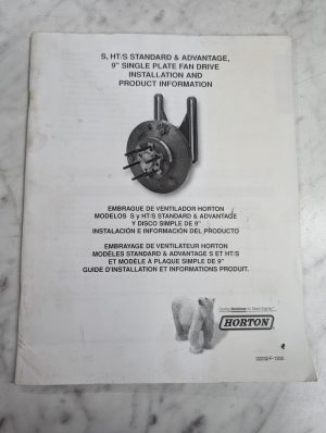 Horton S Ht/S Standard Advantage Fan Drive 9” Installation Owner Manual