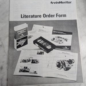Arvin Meritor Literature Order Form Sales Brochure Catalog ~Service Manual List