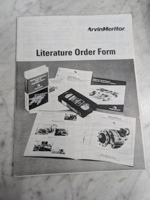 Arvin Meritor Literature Order Form Sales Brochure Catalog ~Service Manual List