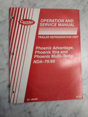 Carrier Trailer Reefer Unit Service Operation Manual Phoenix Xtra Adv Nda-79/89