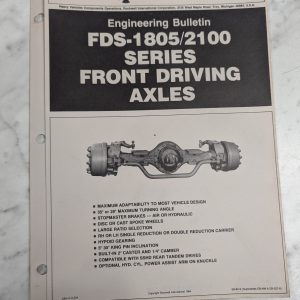 Rockwell Technical Service Aid Bulletin 1984 Fds-1805/2100 Front Driving Axles