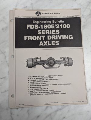 Rockwell Technical Service Aid Bulletin 1984 Fds-1805/2100 Front Driving Axles