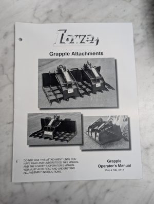 Lowe Operator'S Service Manual Parts List Book Grapple Attachment Ral 0112