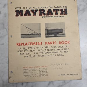 Mayrath Replacement Parts List Book Manual Catalog Augers Elevator Sprayer 1968