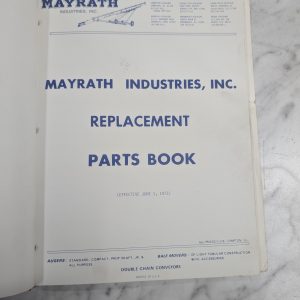 Mayrath Replacement Parts List Book Manual Catalog Augers Conveyor 1973