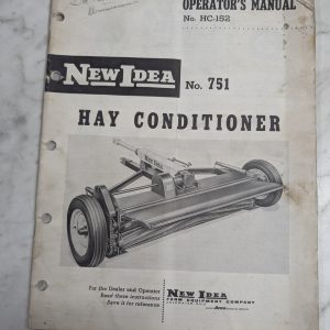New Idea Operator'S Owner Service Manual Hc-152 Hay Conditioner #751 1963