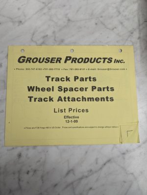 Grouser Products Inc Track Parts Wheel Spacer Attachments List Prices 1999