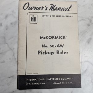 International Ih Mccormick Owners Manual Setup 1955 #50-Aw Pickup Baler