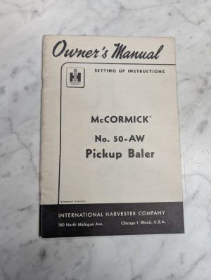 International Ih Mccormick Owners Manual Setup 1955 #50-Aw Pickup Baler