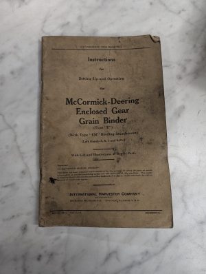 International Ih Mccormick Owners Manual Setup 1938 Grain Binder Type E Em