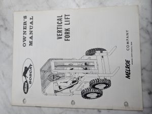 Melroe Bobcat Owner'S Manual Vertical Fork Lift 1969 Maintenance/Service
