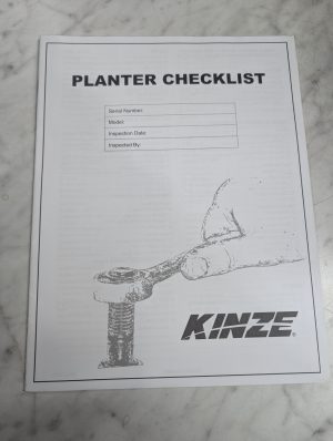 Kinza Planter Checklist Illustratated Parts List Book Manual Catalog 3000 Series