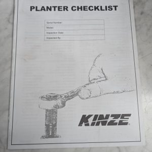 Kinza Planter Checklist Illustratated Parts List Book Manual Catalog 2015