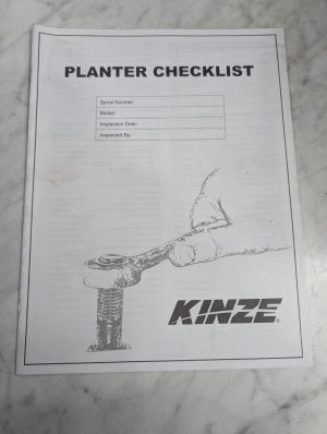 Kinza Planter Checklist Illustratated Parts List Book Manual Catalog 2015
