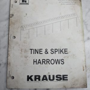 Krause Operator Service Manual Parts List 2011 Tine & Spike Harrows Attachments