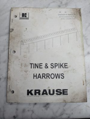 Krause Operator Service Manual Parts List 2011 Tine & Spike Harrows Attachments