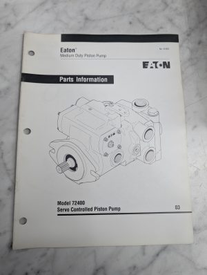 Eaton Service/Repair Parts List Manual Catalog 72400 Servo Piston Pump 6-633