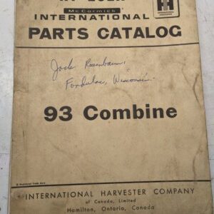 International Harvester Ih Parts Catalog List Book Manual 93 Combine Ht-202A