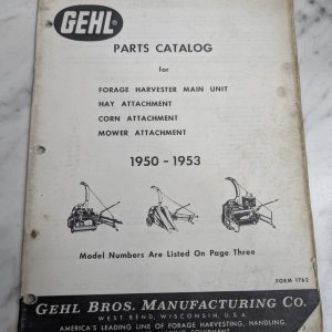 Gehl Service/Repair Parts Catalog Manual Forage Harvester 1950 - 1953