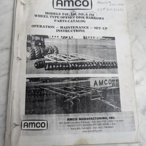 Amco F42 J42 J43 J44 Disk Harrows Parts Catalog Operation Service Manual