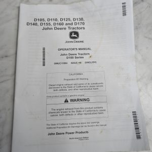 John Deere Jd Tractors D105 D110 D125 D130 D140 D155 D160 D170 Omuc11804 D100