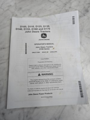 John Deere Jd Tractors D105 D110 D125 D130 D140 D155 D160 D170 Omuc11804 D100