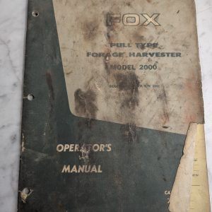 Fox Operators Instruction Service Manual Pull Forage Harvester Model 2000