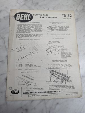 Gehl Service Repair & Parts Catalog List Manual Tr 82 Two Row Crop Attachment