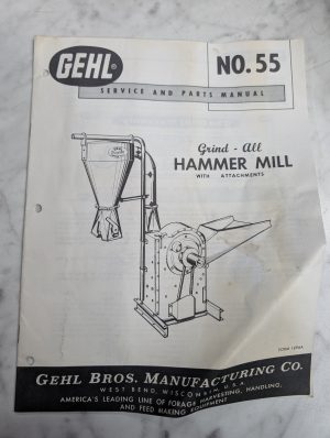 Gehl Service Repair & Parts Catalog List Manual #55 Grind All Hammer Mill 1896A