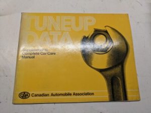 Caa Tuneup Data Supplement Complete Car Care Manual 1972-81 Gas Engine