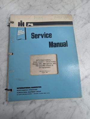 International Harvester Service Manual 582 Special 682 782 982 Cub Cadet Tractor