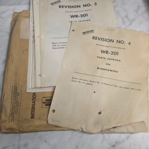 International Harvester Ih Parts Catalog List Manual Wr-201 Windrower Revisions