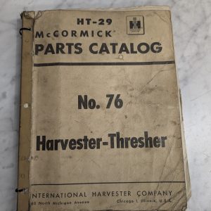 International Harvester Parts Catalog List Manual Mccormick #76 Thresher Ht-29