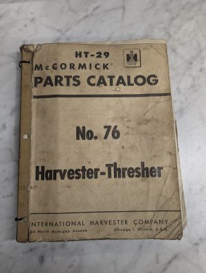 International Harvester Parts Catalog List Manual Mccormick #76 Thresher Ht-29
