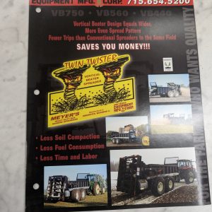 Meyers Equipment Mfg Sales Brochure Literature Vb750 Vb560 Vb440