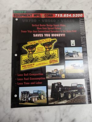 Meyers Equipment Mfg Sales Brochure Literature Vb750 Vb560 Vb440