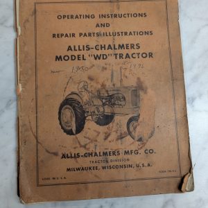 Allis Chalmers Operating Manual Parts List Catalog Wd Tractor Tm-9 C