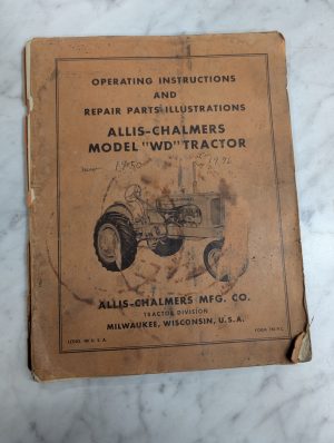 Allis Chalmers Operating Manual Parts List Catalog Wd Tractor Tm-9 C